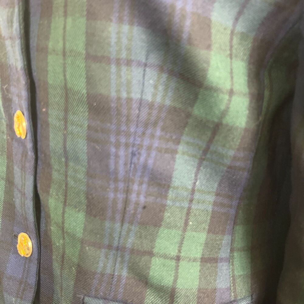 Vintage Lauren Ralph Lauren Women Size 14 Tartan Plaid Wool Blazer Jacket USA - Picture 9 of 15